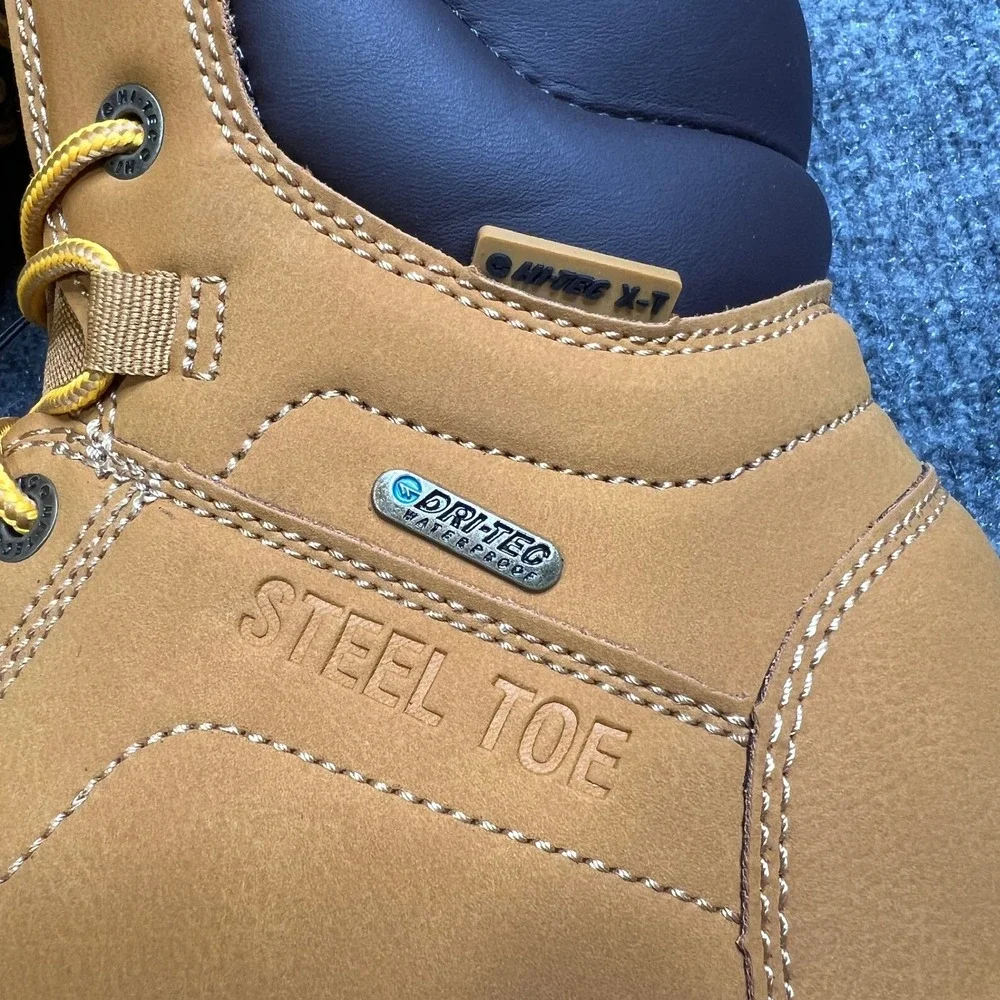 NEW Hi-Tec X-T Mens 11 Cade Steel Toe Waterproof Work Boots Wheat Brown CH80044M